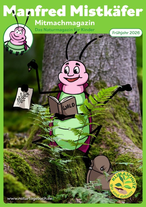 Titelbild des Manfred Mistkäfer Magazins 1/2026. Illustration: Selina Cevik